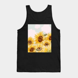 Sunflower field on sunny day Tank Top